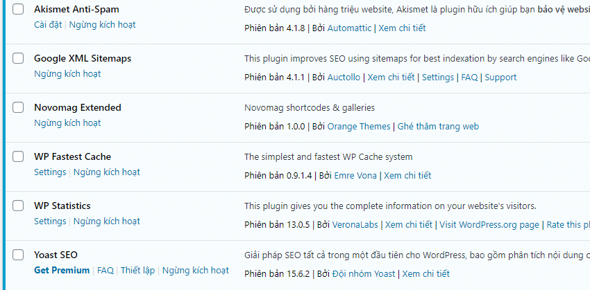 web tin tức chỉ có 5 plugin